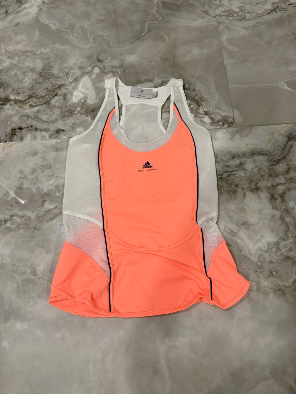 Stella McCartney and Adidas Women’s Neon Coral and White Tank